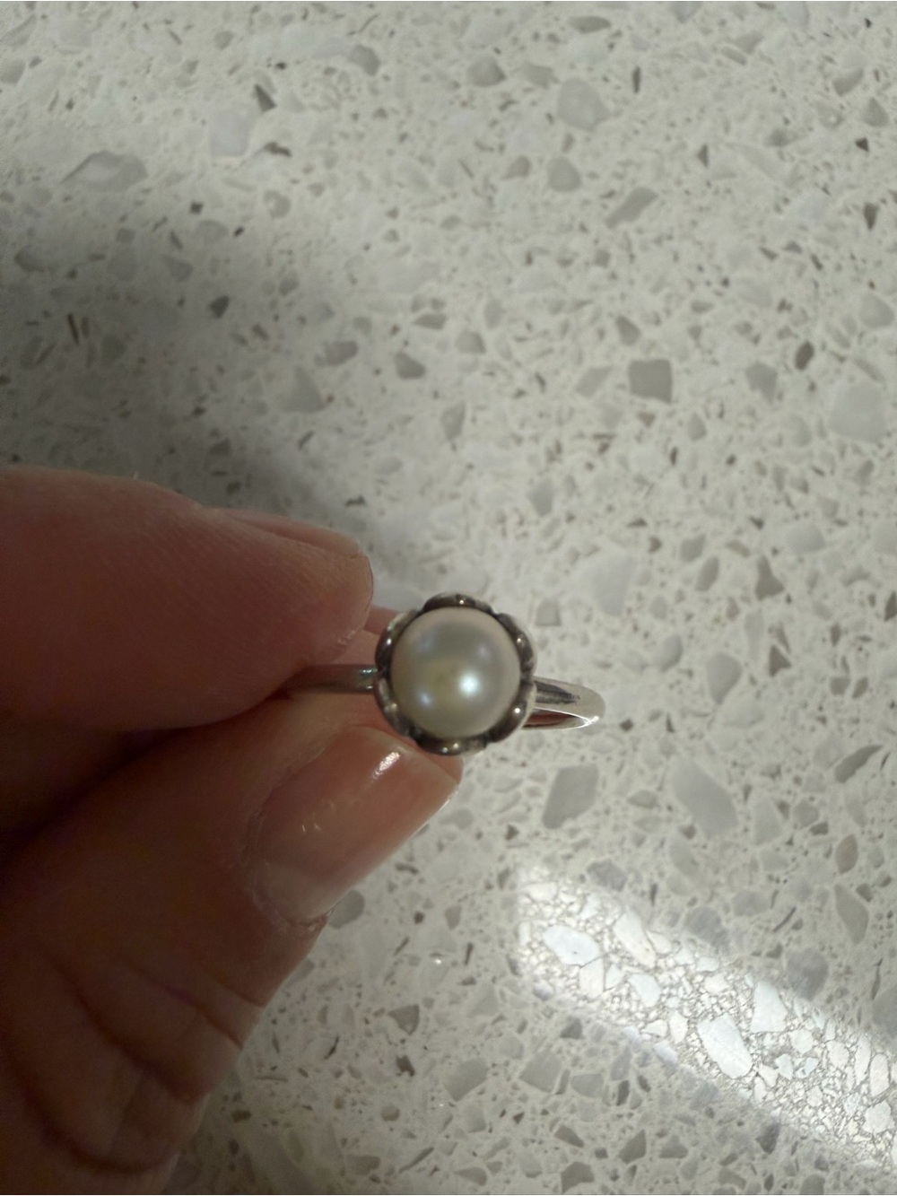 Pandora Silver Pearl Blossom Ring - Picture 3 of 4
